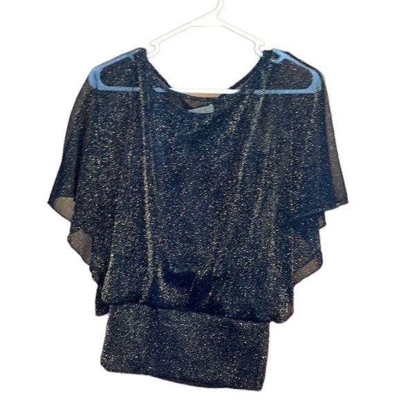 •GOLDEN STATE Los Angeles• NWOT black/gold sheet glittery blouse size small - Picture 1 of 5